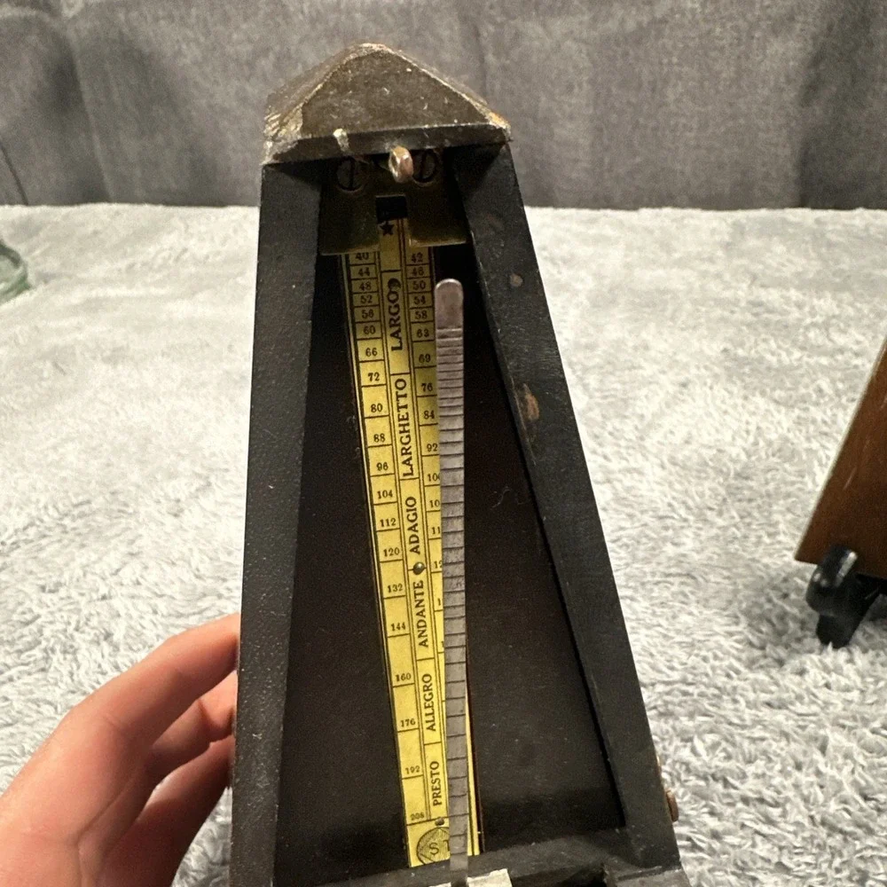 Antique Seth Thomas Wood Wind Up Metronome De Maelzel Working Condition